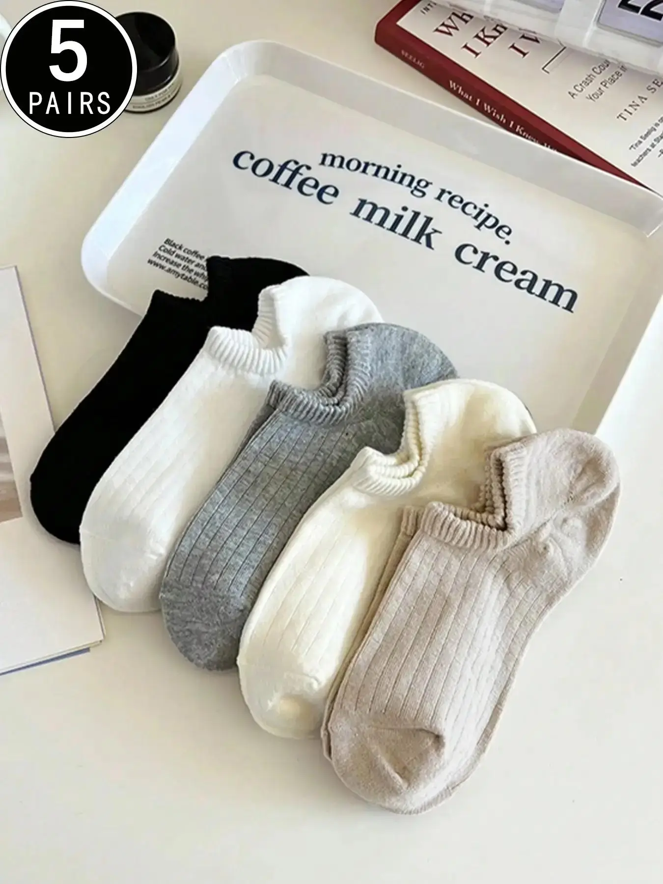 Women's Plain Invisible Socks, Basic Soft Comfy Breathable Ankle Socks for Daily Wear, Women's Socks & Hosiery for Summer Spring & Fall, Socks for Women