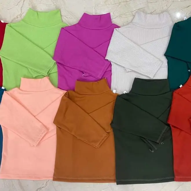 Combo 5 áo cổ cao 3 phân mặc ấm cho bé  ,Size 5-17kg 1
