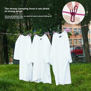 Dây Phơi Quần Áo Ngoài Trời, Cầm Tay, Sử Dụng Du Lịch Và Gia Đình, 12 Kẹp, Chống Gió, Dây Phơi Quần Áo Đầy Màu Sắc, Dây Đàn Hồi, [Q-Men]