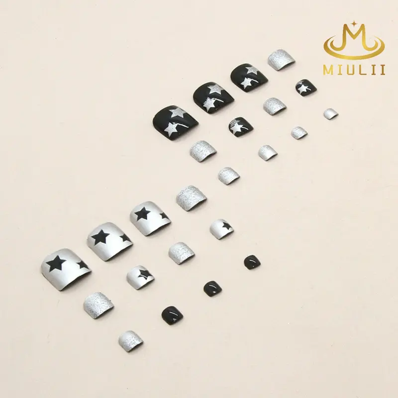 (BP)MIULII Barbie Nails A0776 Kuku Palsu isi 24pcs Art Lem Tempel Polish Cat 2