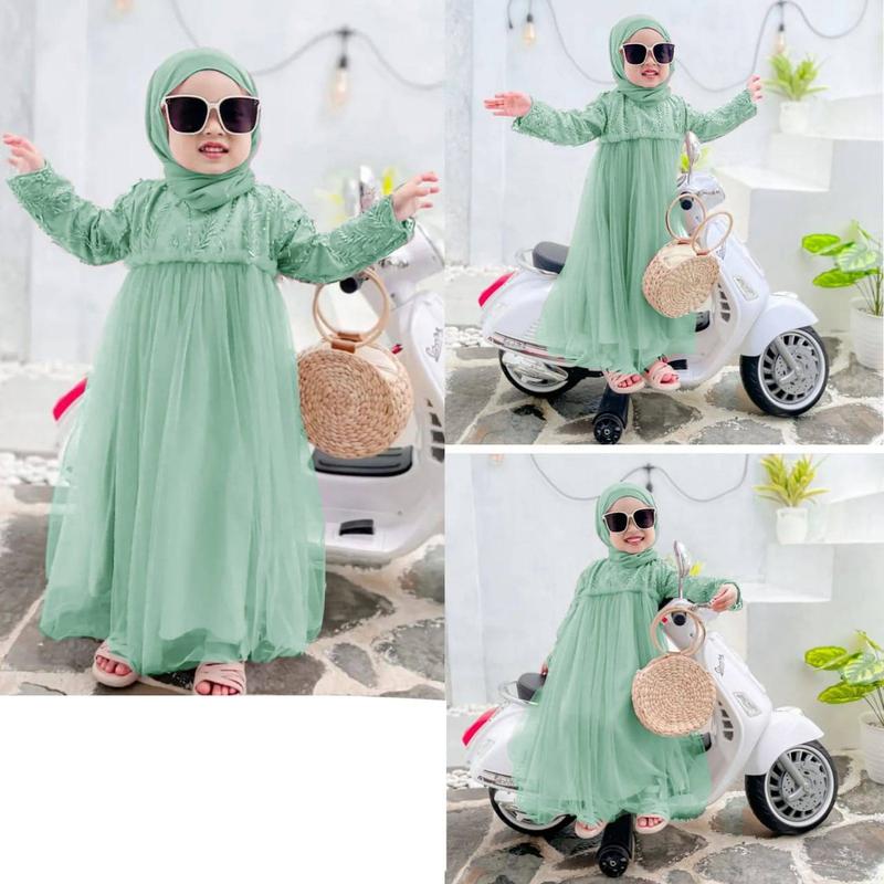 Product Introduction of Tmc Maxi reynata dress / maxi dress tile mutiara ukuran umur anak 2 sampai 9 tahun Muslim Gamis Baju Pesta 33