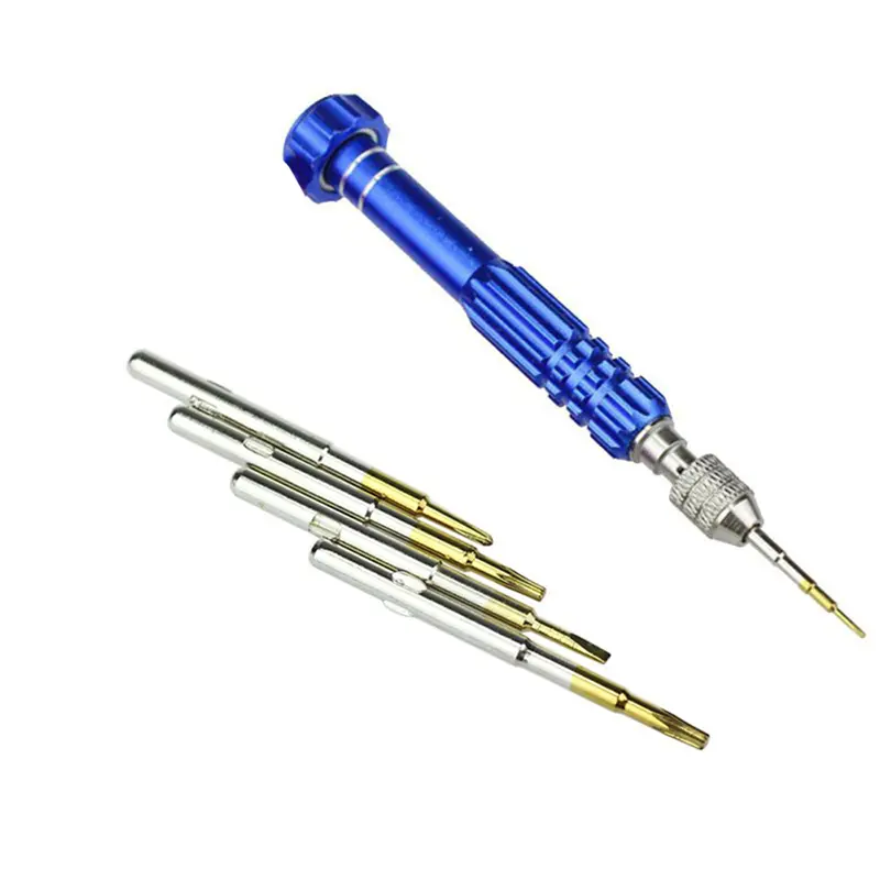 Tuốc nơ vít thép từ tính 5 trong 1, bit, dụng cụ sửa chữa cầm tay cho iPhone , đồng hồ, điện thoại 5