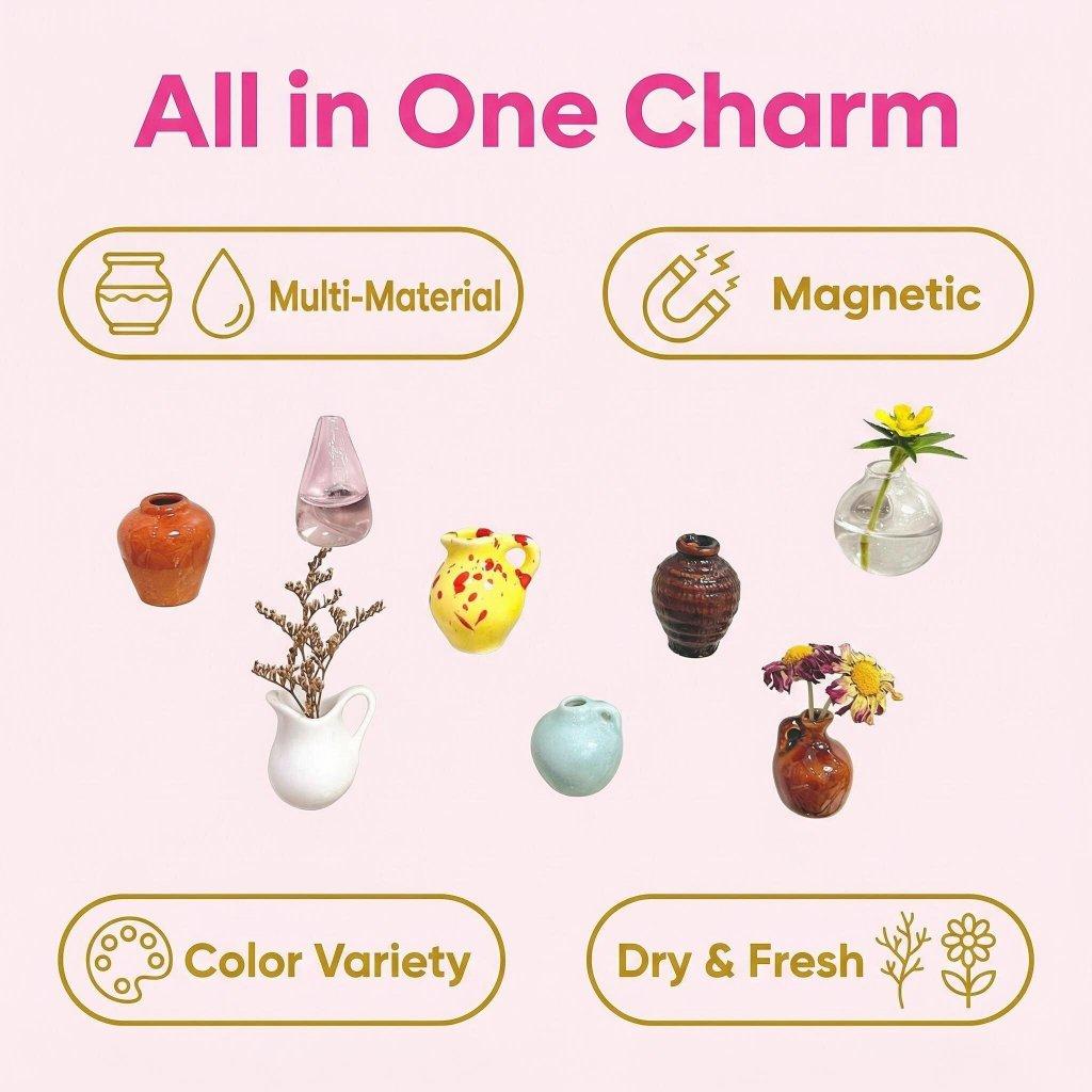 Magnet kulkas vas keramik lucu gaya Ins set dekorasi tanaman kreatif personalisasi 3D magnet mini Magnet kulkas vas keramik lucu gaya Ins set dekorasi tanaman kreatif personalisasi 3D magnet mini