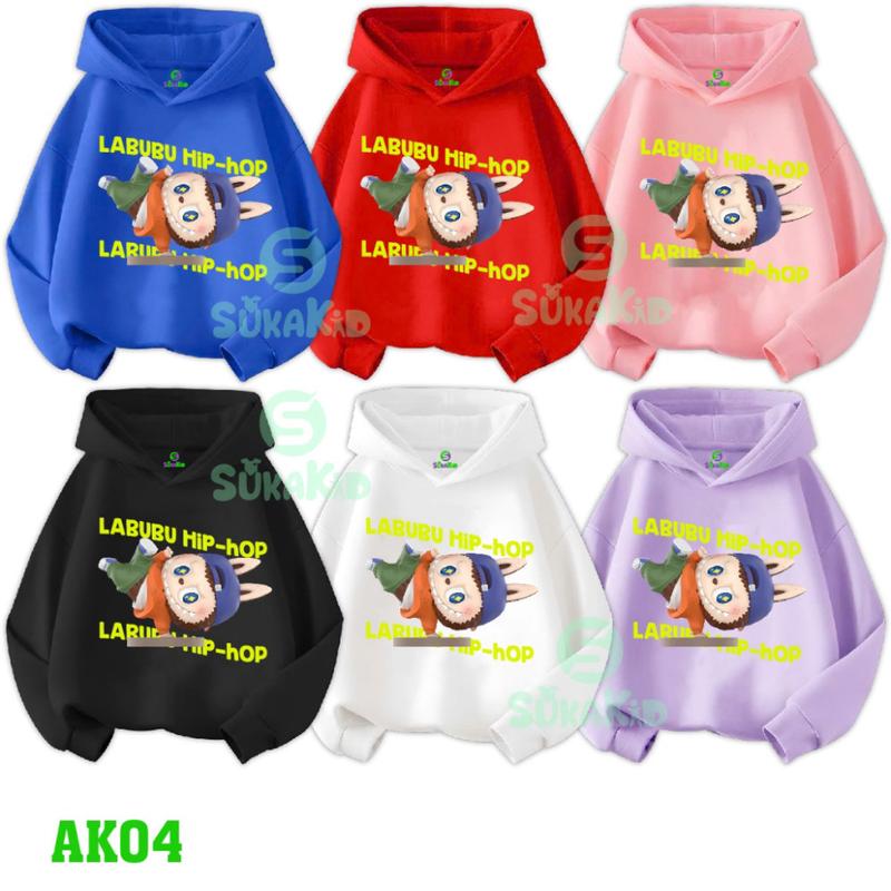 Áo Hoodie , Áo khoác mùa đông bé gái ,bé trai labubu nhao lộn Áo có mũ trùm đầu.AK04 -TH 4