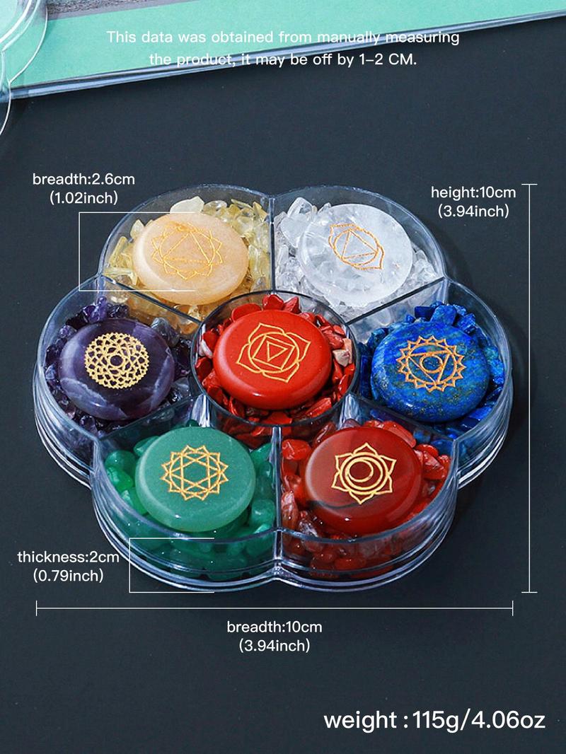 Product Introduction of Natural Crystal Stone Set, 1 Set Lotus Design Meditation Stone, Healing Stone, Meditation Stone, Home Decor, Gift for Friends 1