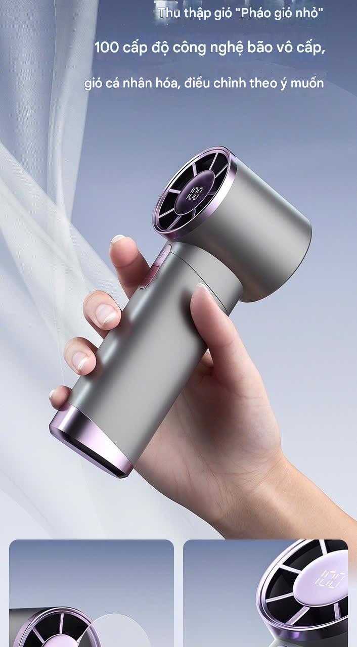 Product Introduction of ASALAVN Quạt phản lực cầm tay Quạt Turbo có thể sạc lại, Quạt siêu tốc cầm tay, di động, gió mạnh, tốc độ cao 100 vòng/phút Tốc độ gió Màn hình kỹ thuật số quạt usb mobile Phụ Kiện-FN-32-01 2