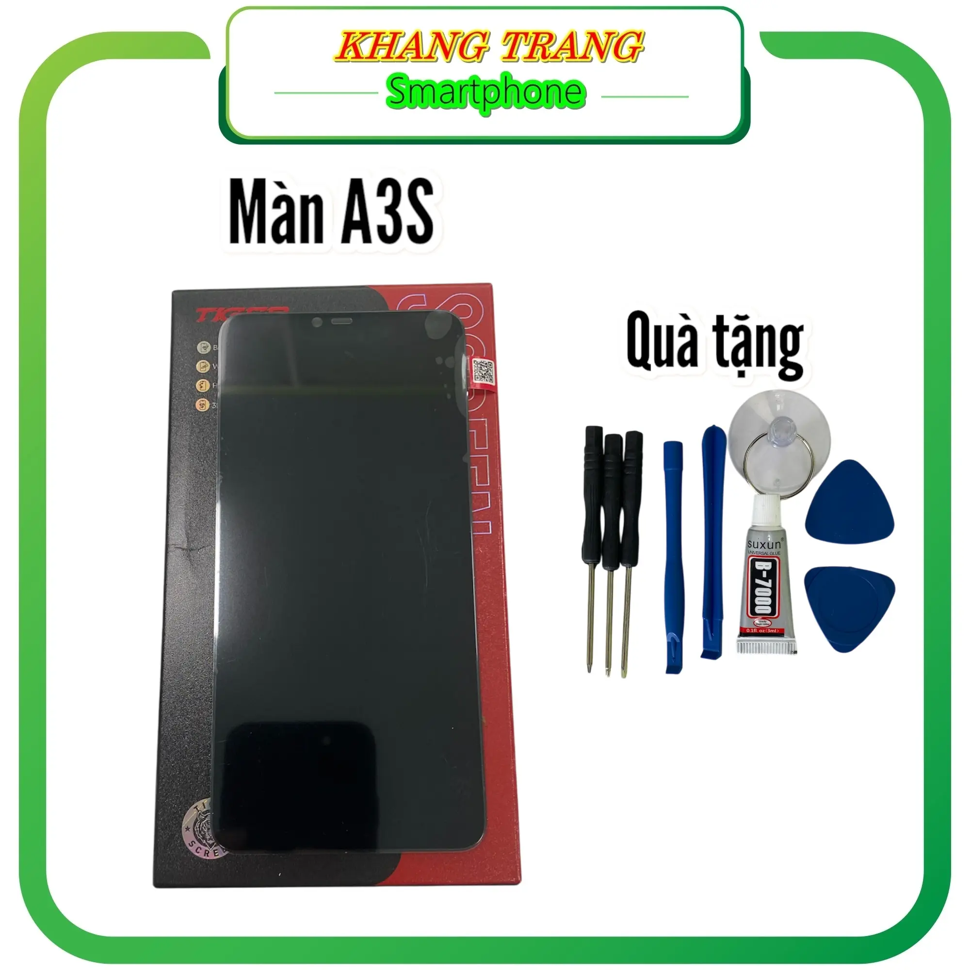 Màn hình ĐT OP A3S độ sáng cao ổn định, cảm ứng mượt tặng kèm bộ to vit mini và keo dán đa năng Phone Kem