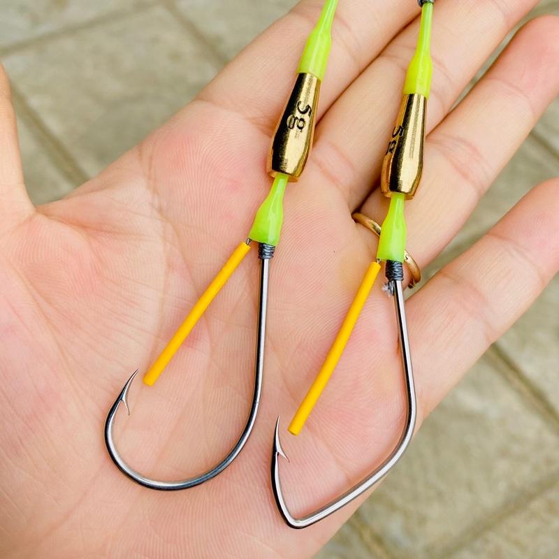 Lưỡi Câu Nhái Thật thủ công thép trắng không rỉ phom trứng rùa và hàm chó Bắt Cá Fishing