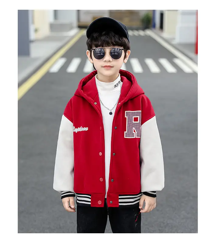 Jacket Varsity Bisbol Unisex Cowo Cewe Balita Remaja Usia 1 2 3 4 5 6 7 8 9 10 11 12 13 14 15 16 17 18 Tahun Th Bulan Model Import Bahan Fleece Hangat Tebal Cocok Dipakai Saat Musim Dingin Abu Biru Hitam Blue Kuning Merah Laki-Laki Bayi Perempuan 3
