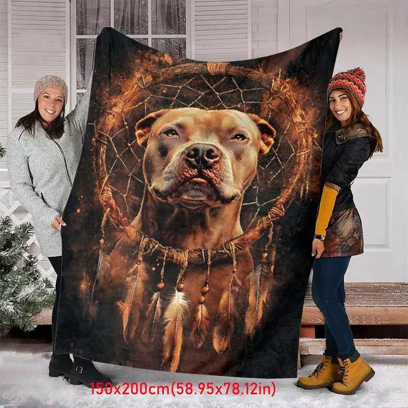 Dog Pattern Blanket, 1 Count Casual Soft Throw Blanket, Air-conditioned Room Blanket, Warm Nap Blanket for Home & Office & Travel