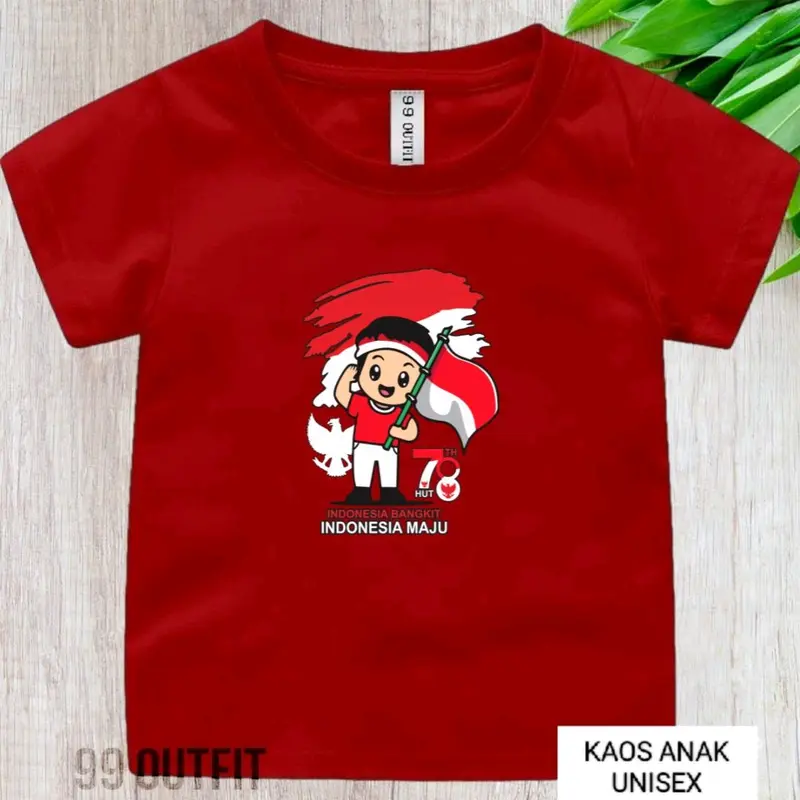 KIDS WORLD STORE Kaos Anak 1-10th Gambar HUT 78 MERDEKA/ kaos anak cowo cewe 17 AGUSTUSAN 3