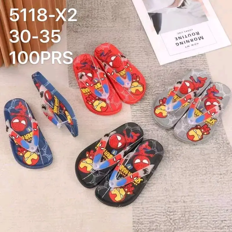 sandal jepit import cowok karakter supehero Spider Ironman