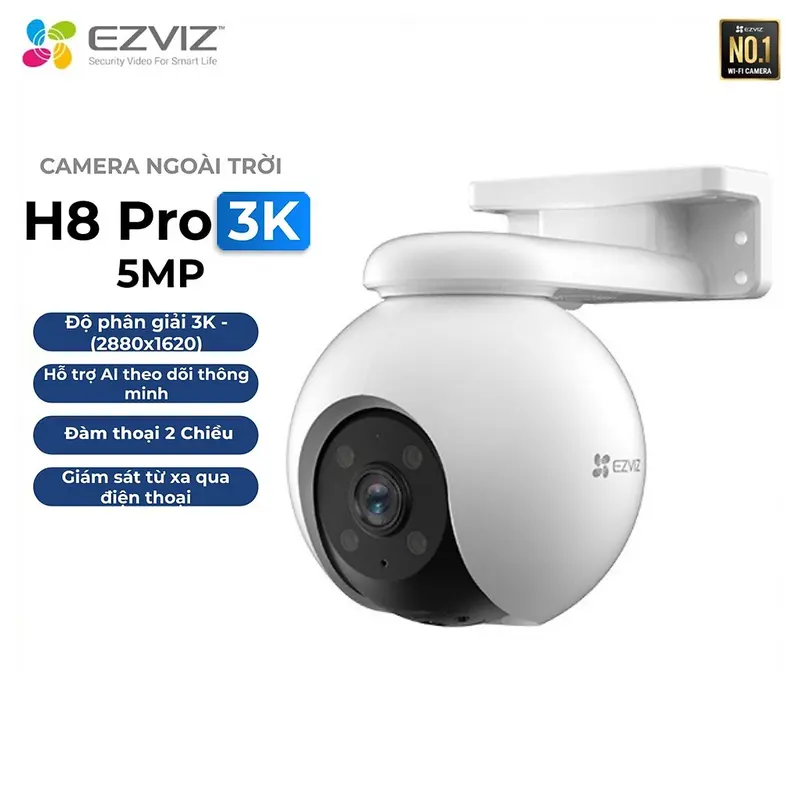 Camera Wifi EZVIZ H8 Pro 3K 5MP Siêu Nét, QHD - Xoay 360 Độ Ngoài Trời, Đàm thoại 2 Chiều - H8 3K 5MP Ai Theo Dõi Chuyển Động 1