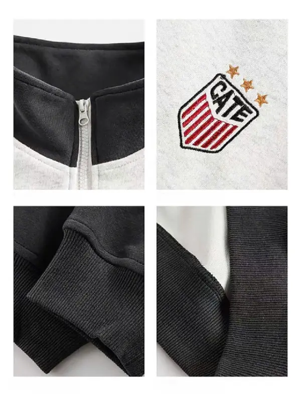 Áo Hoodie Zip Thêu-Áo Khoác Nỉ Khoá Kéo Cổ Cao,Thời Trang Nam Nữ From Rộng - NHÂN MÃ 7