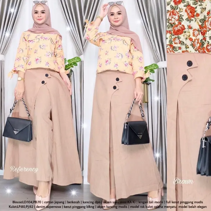 ROK CELANA SYARI MUSLIMAH DEWASA / ROK CELANA 2 IN 1 / ROK CELANA TERBARU / ROK CELANA KANCING SUPERNOVA PREMIUM 1