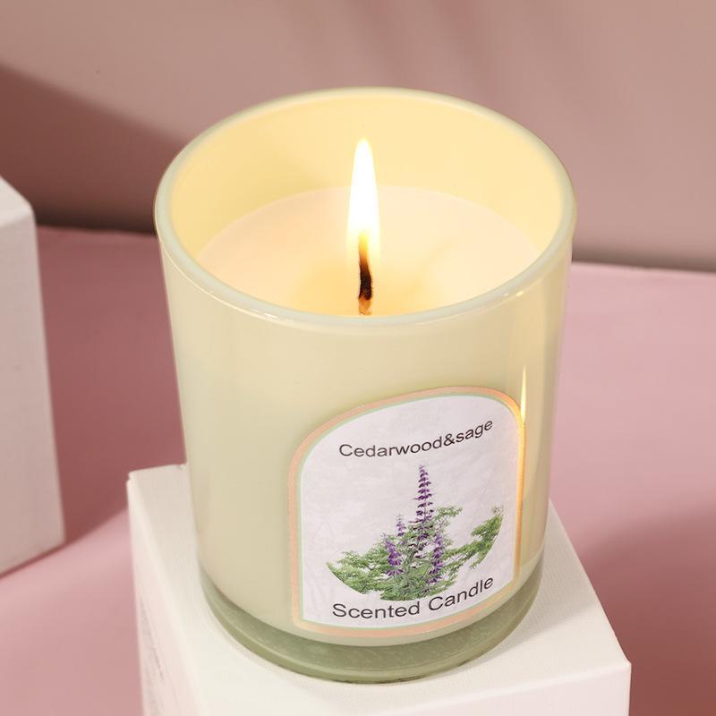 Glass Candle, 1 Count Flower Scented Candle, Smokeless Aromatherapy Candle, Home Decor Supplies for Living Room Bedroom Wedding, Freshener 5