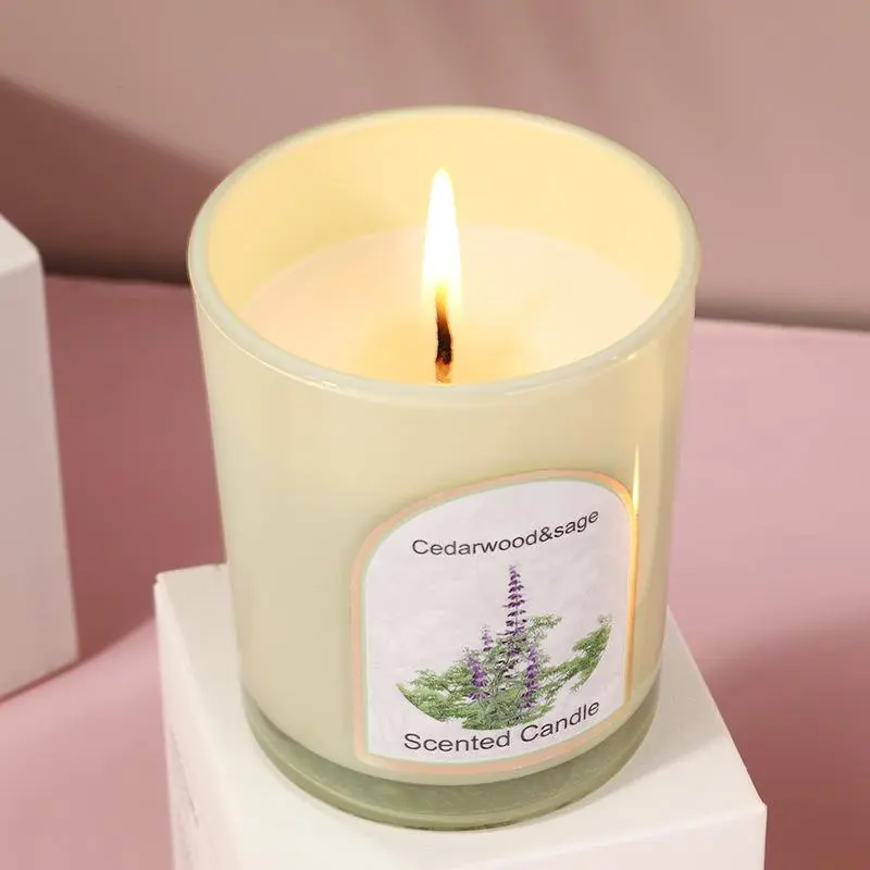 Glass Candle, 1 Count Flower Scented Candle, Smokeless Aromatherapy Candle, Home Decor Supplies for Living Room Bedroom Wedding, Freshener 5