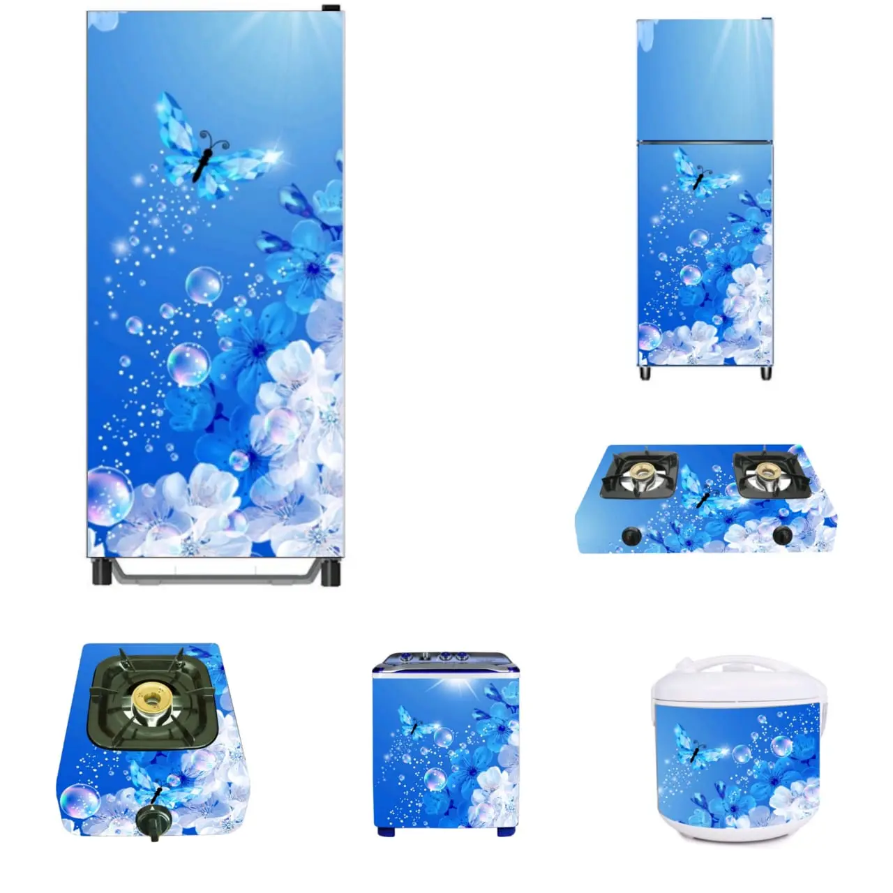 Stiker Kulkas 1 Pintu / Stiker Kulkas 2 Pintu / Stiker Kompor / Stiker Mesincuci / Stiker Ricecooker Cetak Sendiri