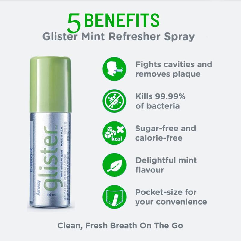 Product Introduction of Nước xịt thơm miệng bảo vệ răng miệng và hơi thở thơm mát Glister Breath Spray 9g 11