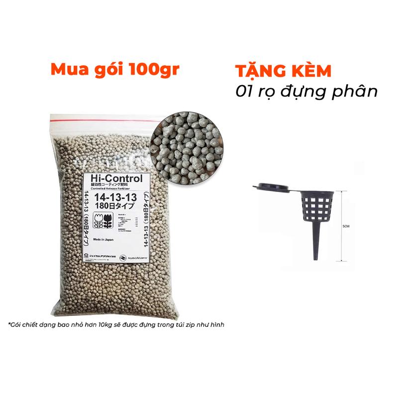 [100gr] Phân chì tan chậm Hi-Control Nhật Bản 14-13-13 chuyên dùng cho hoa lan, cây cảnh [PBT-07] - Công cụ Bonsai Đà Nẵng
