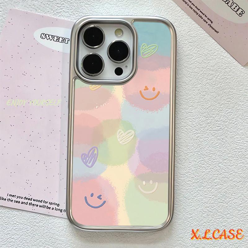 Casing Lembut Pelapis Transparan Wajah Tersenyum Berwarna-warni Kompatibel Untuk iPhone XR 13 15 11 7Plus 11 13 15 12 14 Pro Max 7 X 8 Plus SE 2020 XS MAX Penutup Anti Guncangan 2