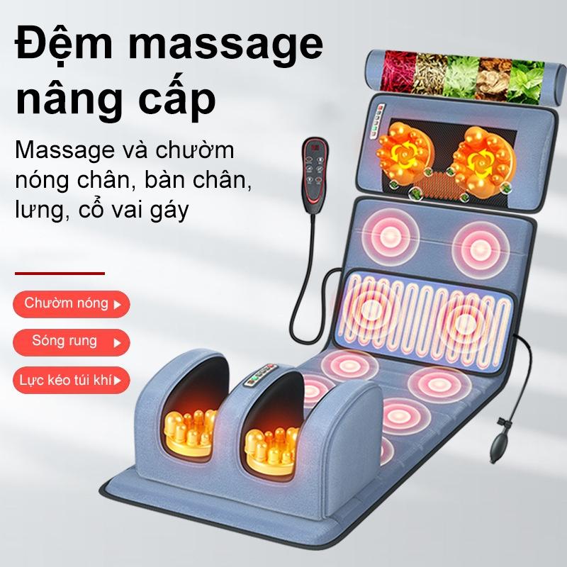 Đệm Massage Toàn Thân Có Tích Hợp Máy Mát Xa Chân Có Chế Độ Chườm Nóng - Nệm Massage Cao Cấp Giúp Giảm Đau Nhức Nữ Máy Massage