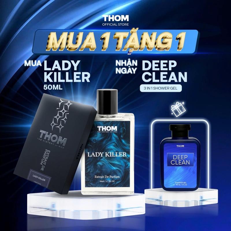 MUA 1 TẶNG 1 Nước hoa nam cao cấp Lady Killer 50ml - Tặng sữa tắm Deep Clean - THOM VN chính hãng