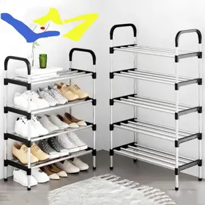L.M Living Rak Sepatu 5 Susun Tempat Sandal Rak 4 Susun 4 Tingkat Plastik Sendal Shoe Rack 5 Level Dengan Box