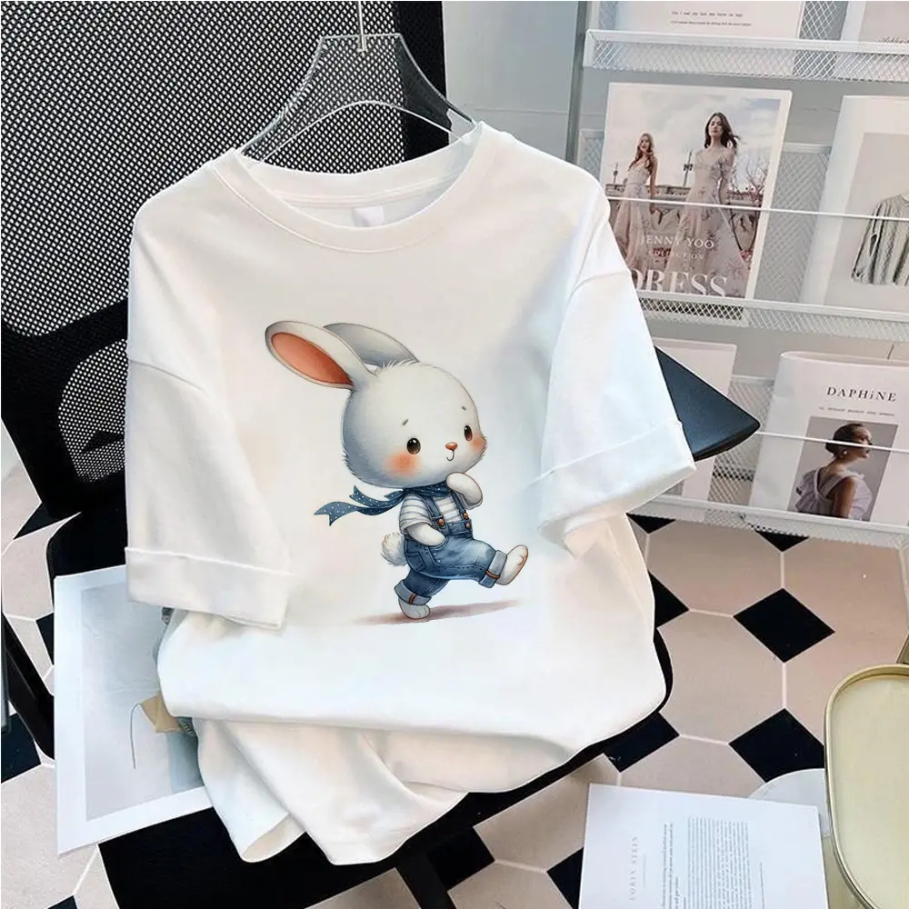 Rabbit  t shirt women Y2K designer Tee female streetwear clothing