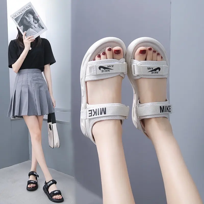 Dép sandal Nữ 2 quai hoạ tiết cá tính Mike DéP Shoes 4