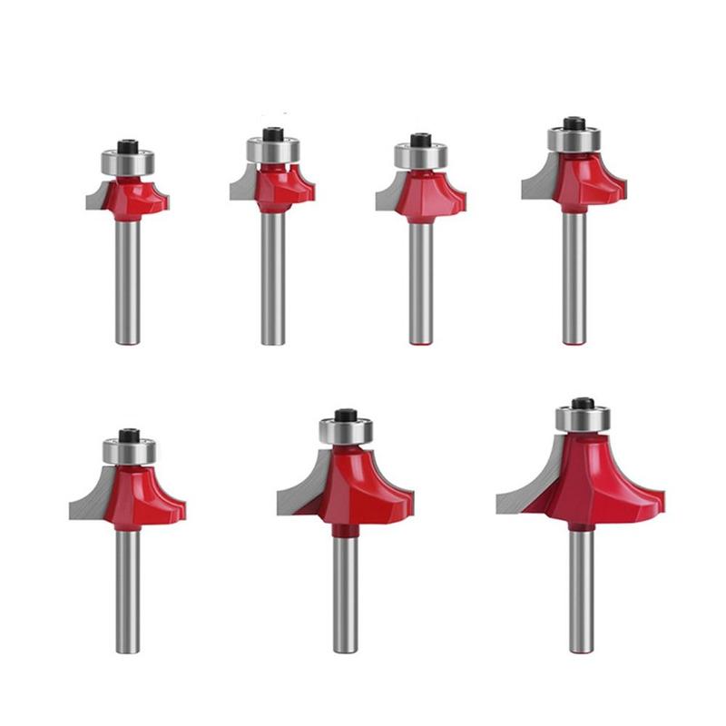 Metal Hardwa Hiệu quả cao Thân 6.35mm Mũi phay góc tròn Cacbua Có vòng bi Khắc…