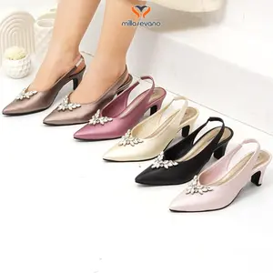 Millasevano Edwina Sandal Mules Wanita Heels Hak 5 Cm