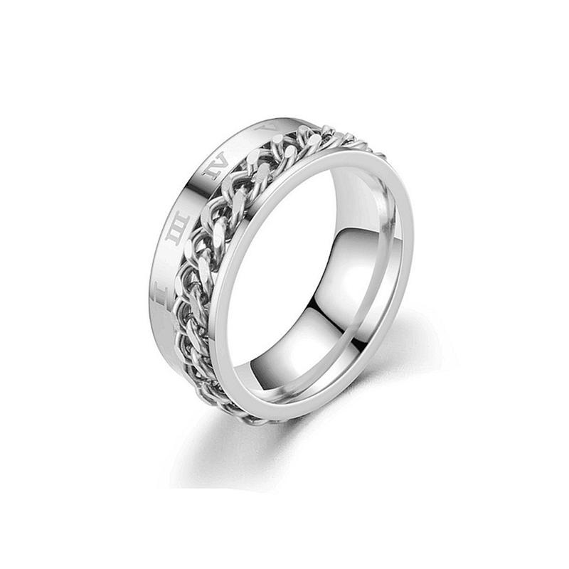 Nhẫn Xoay Bằng Thép Titan Không Gỉ Cho Nam Và Nữ, Nhẫn Thần Tài Lo Lắng, Con Quay Liên Kết Chuỗi Xoay, Nhẫn Ngón Tay, Quà Tặng Punk Rock # 439985 3