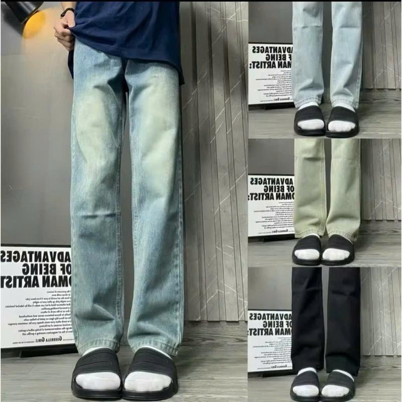 Quần Trơn, Quần Baggy jean Ống Suông màu retro Rộng Trẻ Trung Năng Động, Quần ống rộng jean Menswear Pants boyfriend jeans Ong