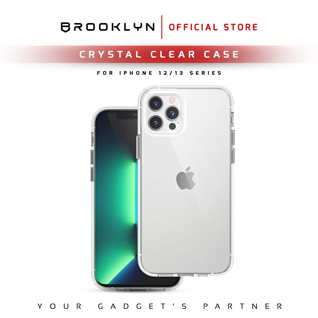 Brooklyn Slim Crystal Clear Casing iPhone 15 14 13 12 Pro Max Mini Plus BK-CA8 Layar Protection Case