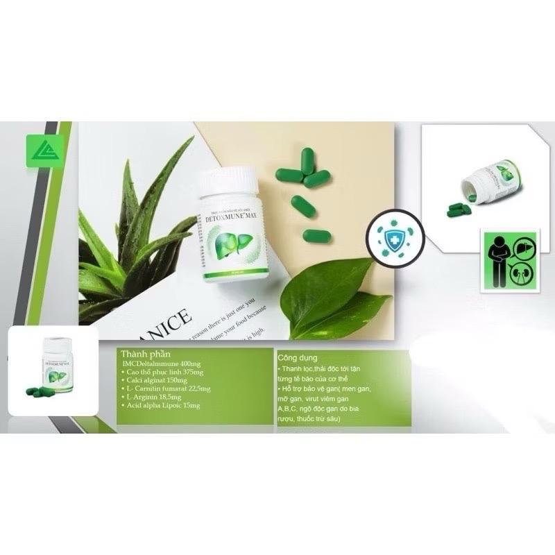 Detoxmune max viên uống cải thiện chức năng gan, đào thải độc tố cho gan 30 viên/lọ - Billy Store nhân sâm 5