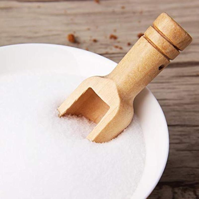 Mini Wooden Spoon(4 Counts), Tea Scoop, Small Spice Spoon for Sugar Scrubs, Spices, Bath Salts, Cooking, Kitchen Gadgets 2
