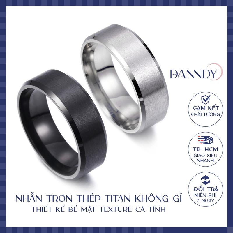 Nhẫn Nam Titan Không Gỉ. Nhẫn Trơn Đen Bạc Thép Không Gỉ Nhẫn Nam Đẹp Tròn. Nhẫn Bạc Đen Nam | Dandy Móc Chìa Khoá Móc Khóa
