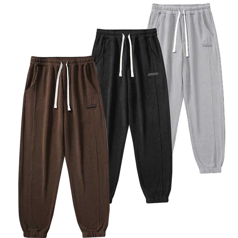 Combo 3 quần dài 3 màu Đen-Xám-Nâu Jogger chất nỉ tăm hàng loại 1 dày dặn,phom rộng dáng Cropped Pants bo gấu Unisex nam nữ Sport Tập Thể Dục
