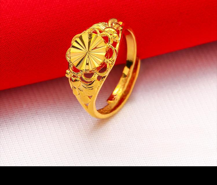 Product Introduction of Fashion Ladies 24K Simulated Gold Jewelry Ladies Rose Ring Elegant Ladies Lucky 1