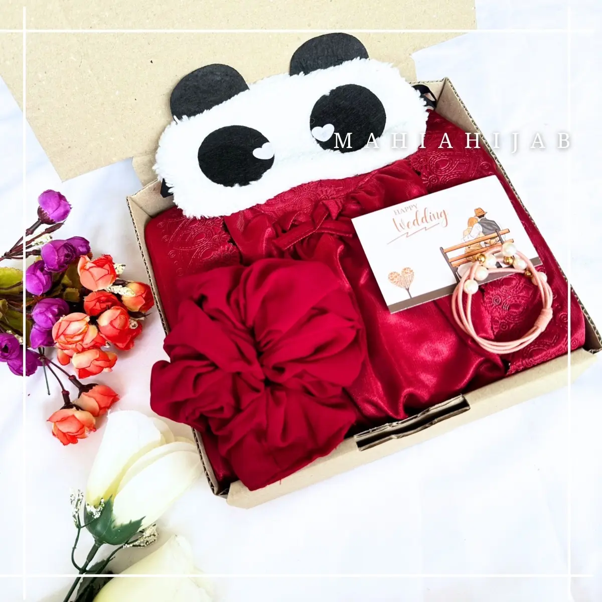 Hampers Lingerie Set Wanita / Baju Tidur Lingerie Satin / Kado Pernikahan Dan Seserahan / Hampers Wedding / Gaun Wanita Dress Kimono