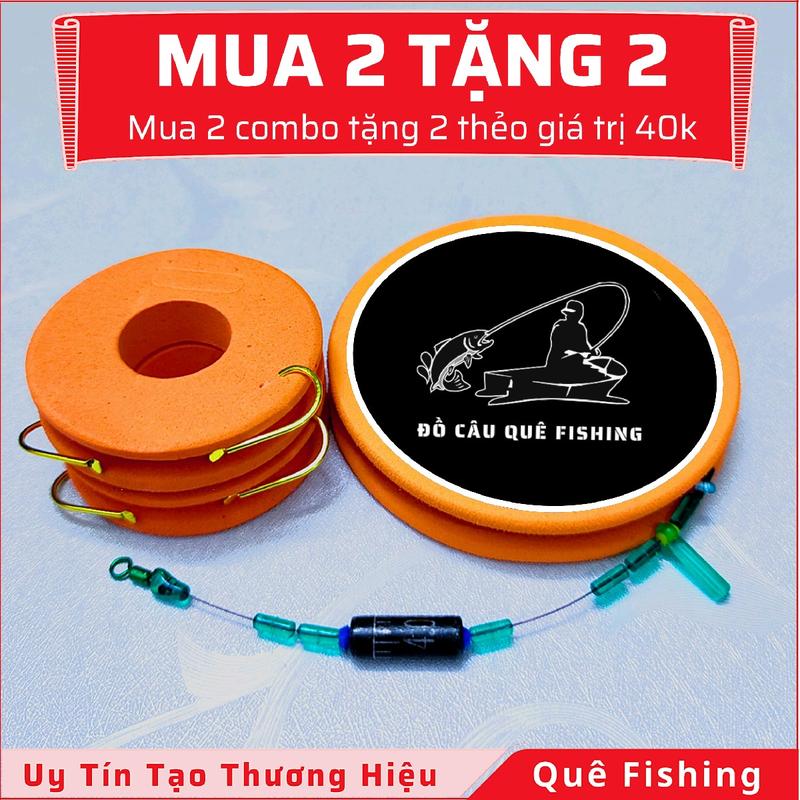   Mua 2 Tặng 2 Thẻo  CB 1 Trục 2 thẻo buộc sẵn câu cá Chép • Thẻo Bazan Nylon buộc sẵn cao cấp • Quê Fishing 