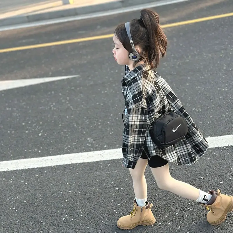 Áo Sơ Mi Kẻ Sọc Cho Bé Gái, Áo Sơ Mi Cotton Nguyên Chất Cho Trẻ Em, Phong Cách Phương Tây Mới, Thời Trang, Dài Tay, Mùa Xuân Và Mùa Thu