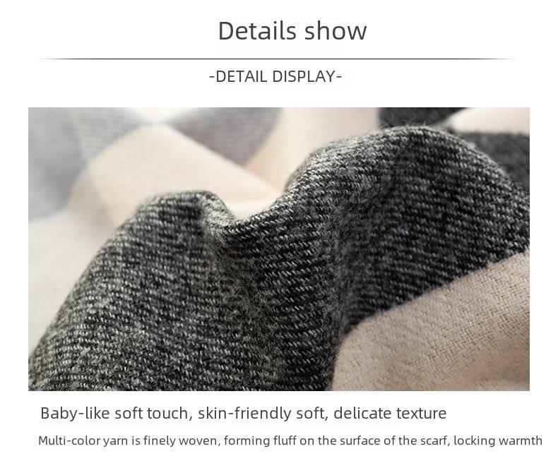 Product Introduction of New Plaid Scarf Women's Japanese and Korean Style Sweet Warm Scarf Fashion Shawl Autumn and Winter Artificial Cashmere Scarf enamel  pins selendang  bahu  klasik 17