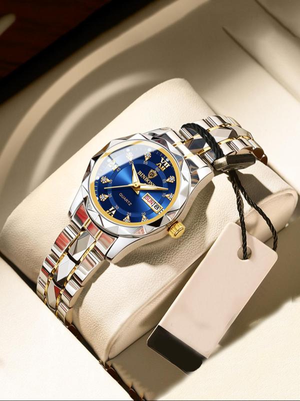 Women's Elegant Fashion Round Dial Analog Quartz Watch, Fashion Watch for Party, Daily Clothing Decor, Trendy All-match & Exquisite Watch for Birthday Gift 0