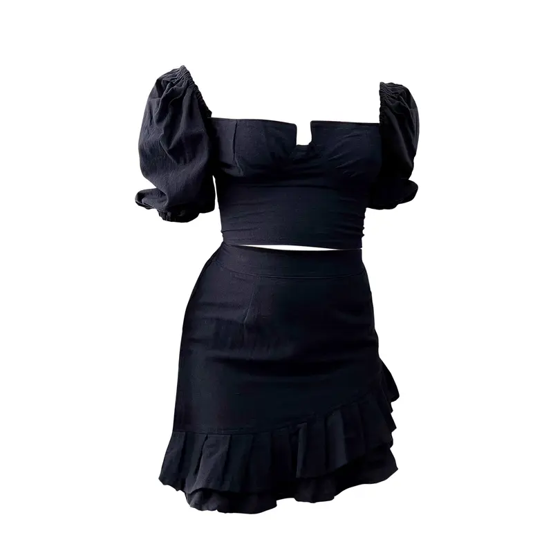 [GURLBUCKET] Canzy Set / Top / Skirt / Atasan / Rok / Oneset Linen “Pakaian Wanita” 2