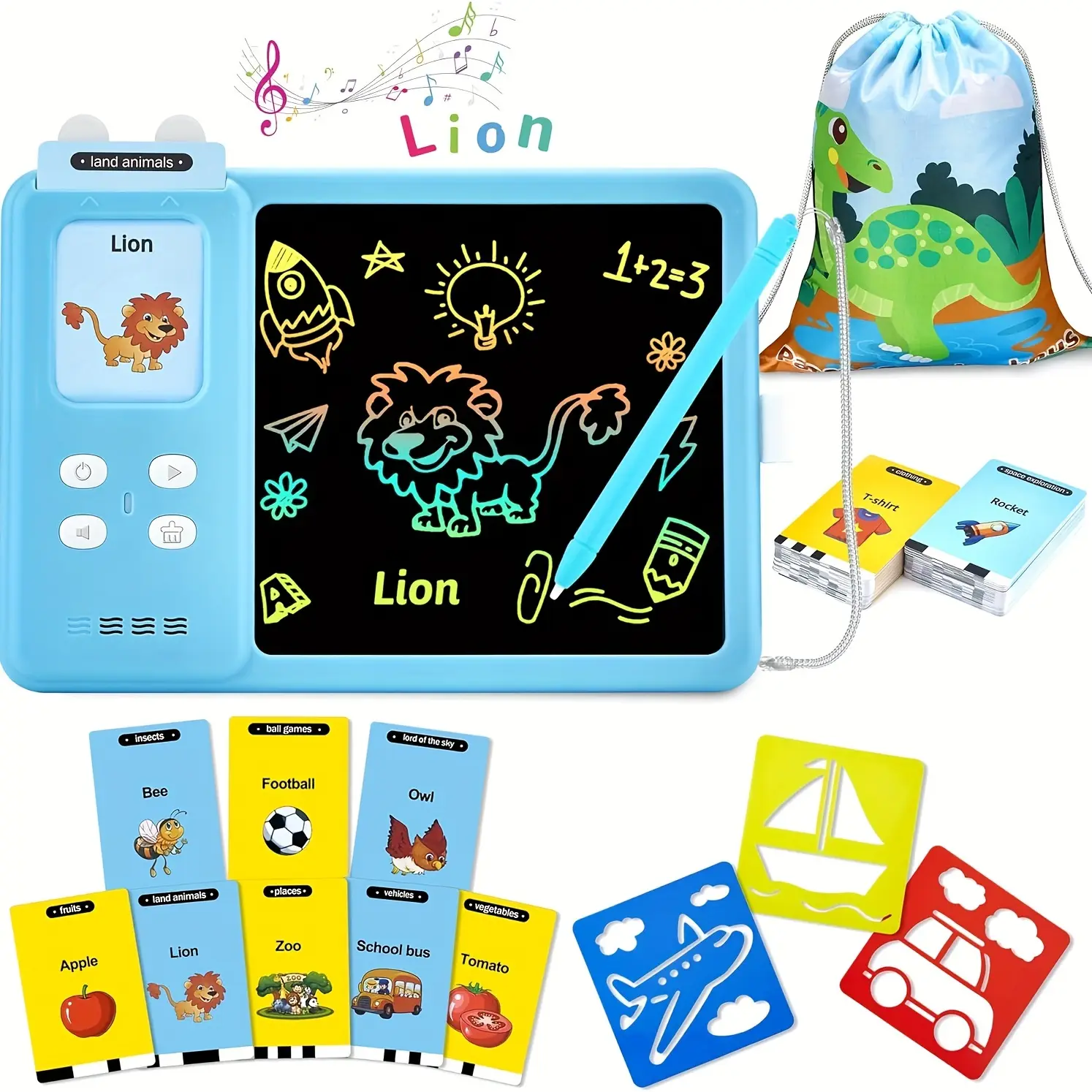 Talking Flash Cards Writing Board - Learning Toys for Kids Toddlers 3 4 5 6 Year Old Boys Girls, Speech Therapy Autism Montessori Educational Toys 222