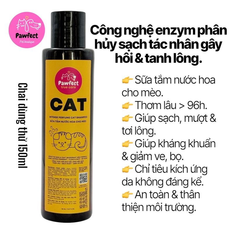 Sữa tắm nước hoa cao cấp Pawfect Care cho mèo - Mẫu Dùng Thử - Giảm mùi hôi hiệu quả 2