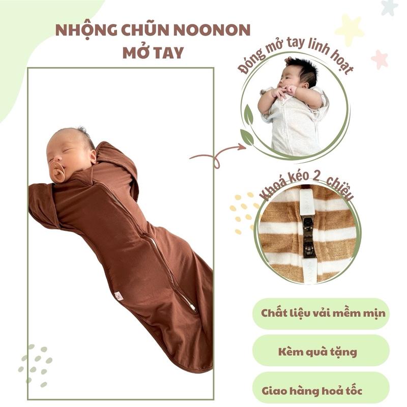 Nhộng Chũn Mở Tay VẢI HÈ THU ĐÔNG Hãng Noonon Túi Ngủ Cho Bé Ngủ Ngon