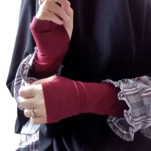 Handsock Tangan Jersey Jempol Polos Panjang Muslim Manset